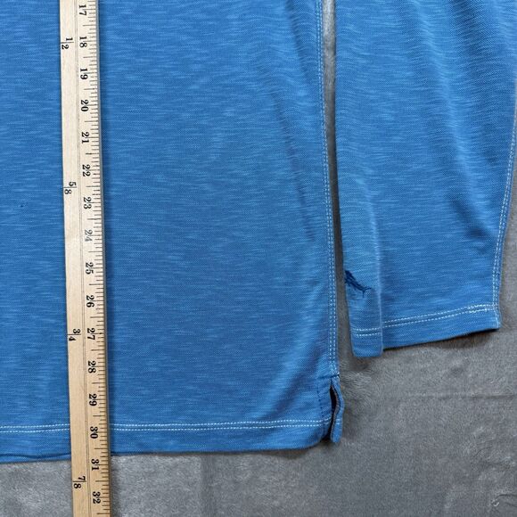 Tommy Bahama Shirt Men’s XL Blue Henley Long Sleeve Polo Paradiso Cove Tencel - Picture 7 of 9
